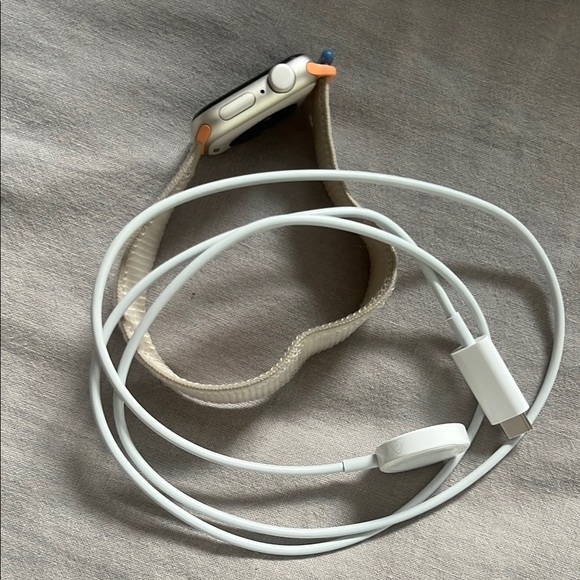 Smartwatch with Cream Band and Charger - Picture 3 of 4